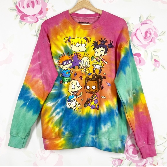 Nickelodeon Tops - Nickelodeon Rugrats Tie Dye Graphic Oversized Crewneck Sweatshirt M